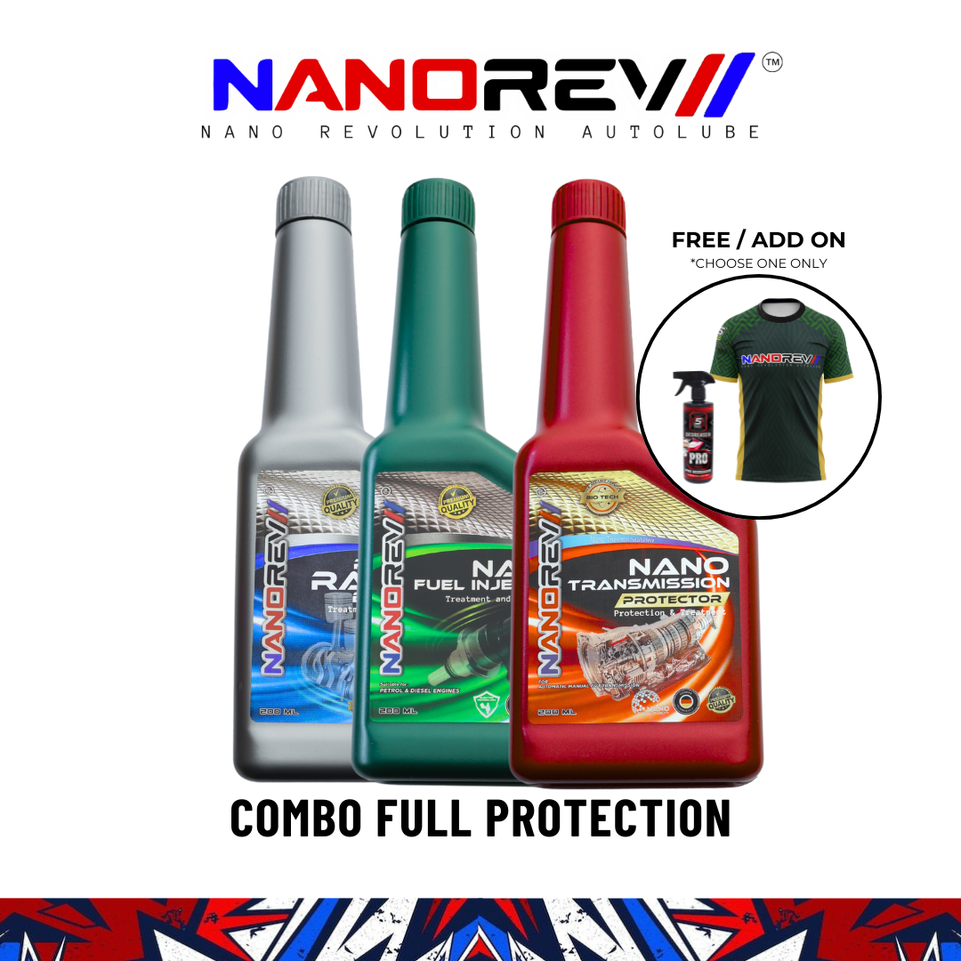 Combo Full Performance NanoRev (Gearbox Treatment + Premium Racing Booster + Fuel Injector Cleaner)